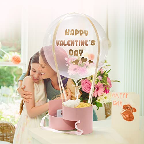 Surprise Gift Box for Women with Bobo Balloon & Letters for Happy Birthday, Mother’s Day, Valentine's Day, Anniversary. Premium Present with Mock Flowers for Mom, Wife, Girlfriend, Sister, Pink