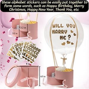 Surprise Gift Box for Women with Bobo Balloon & Letters for Happy Birthday, Mother’s Day, Valentine's Day, Anniversary. Premium Present with Mock Flowers for Mom, Wife, Girlfriend, Sister, Pink