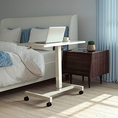 FitDesk Adjustable Desk- Height Adjustable Laptop Desk- Stand Up Desk- Pneumatic Standing Desk- Portable Desk for Laptop- Adjustable Mobile Desk- Portable Office Desk for Home Office- White, 27"