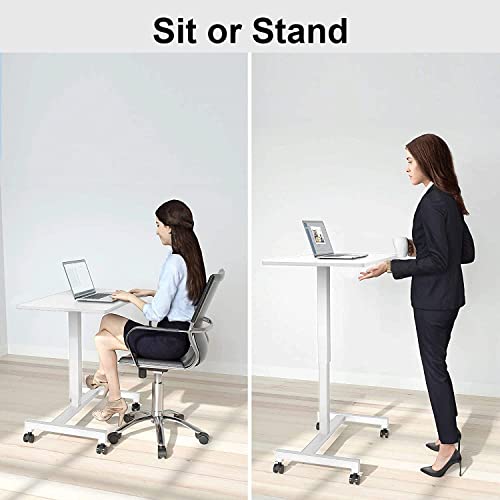 FitDesk Adjustable Desk- Height Adjustable Laptop Desk- Stand Up Desk- Pneumatic Standing Desk- Portable Desk for Laptop- Adjustable Mobile Desk- Portable Office Desk for Home Office- White, 27"