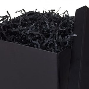 Hallmark 7" Large Box with Lid and Shredded Paper Fill (Black) for Weddings, Holidays, Graduations, Birthdays, Anniversaries