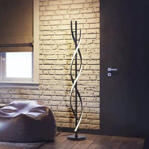 JUTIFAN LED Spiral Floor Lamps for Living Room with Remote, 35W Dimmable Standing Lamp for Living Room, 54" LED Modern Spiral Floor Lamp, 3 Adjustable Color Corner Modern Reading lamp for Bedroom