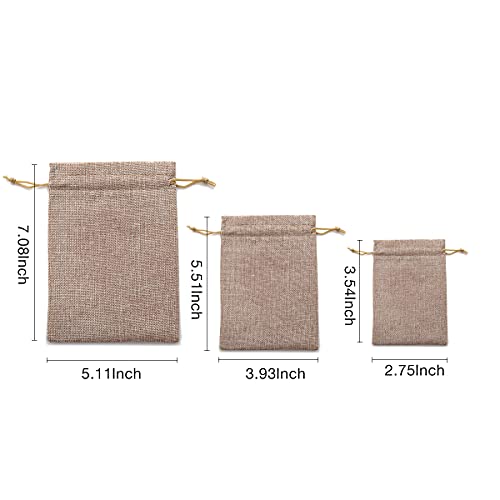 YoungJewl 24 Burlap Bags with Drawstring Mixed Color Drawstring Gift Bag Jewelry Pouch Hessian Bags Burlap Sacks for Wedding Party Favors DIY Craft(5x7Inch)