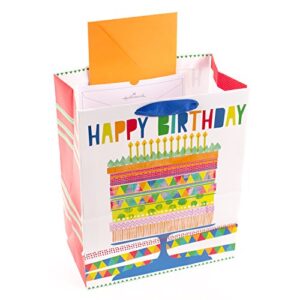 Hallmark 13" Large Gift Bag with Tissue Paper (Bright Cake) for Birthdays, Parties and More