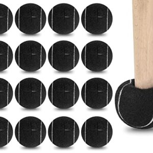 Macarrie 24 Pcs Precut Tennis Balls for Furniture Legs and Floor Protection Chairs Desks Furniture Tennis Balls for Chairs Feet Long Lasting Tennis Ball Chair Foot Covers (Black)