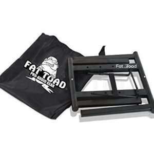 Folding DJ Laptop Stand with Sub-tray Shelf by FAT TOAD | Pro Audio Computer Table Top Rack Stand Mount for iPads, Mixer Controller & Tablets | Portable PC Gear Clamp Holder | Stage Booth, Home Office