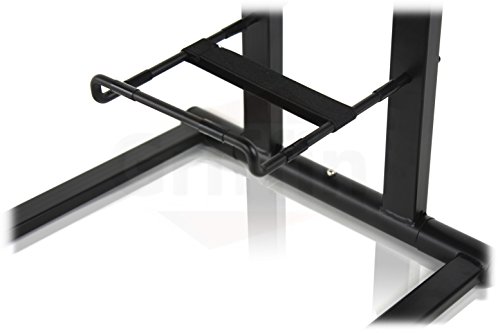 Folding DJ Laptop Stand with Sub-tray Shelf by FAT TOAD | Pro Audio Computer Table Top Rack Stand Mount for iPads, Mixer Controller & Tablets | Portable PC Gear Clamp Holder | Stage Booth, Home Office