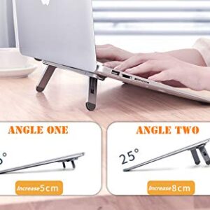 Zupro Portable Laptop Stand,Foldable Adjustable Heights,Invisible Aluminum Lightweight Laptop Keyboard Holder Riser,Ergonomic,Compatible with 10 to17 Inches Notebook Computer.Self-Adhesive.(Silver)