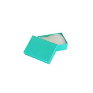 thedisplayguys – 100-pack #10 cotton filled cardboard paper jewelry box gift case – teal green (1 15/16″ x 1 1/4″ x 11/16″)