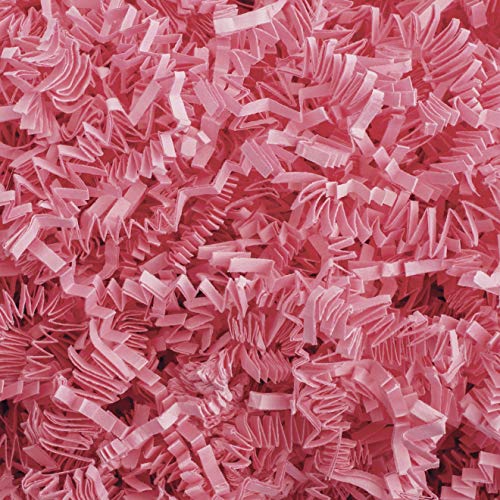 MagicWater Supply Crinkle Cut Paper Shred Filler (4 oz) for Gift Wrapping & Basket Filling - Light Pink