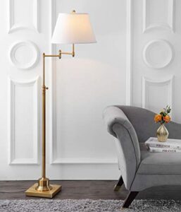 safavieh lighting collection ingram swivel swing arm gold 60-inch living room bedroom home office standing floor lamp (led bulb included)