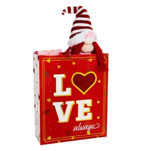 JOYIN 6 Pcs Valentine’s Day Gift Bags with Tissue Paper and Handles, Super Large 5.5 X13 X16 inch, Kraft Bags with 3 Designs for Kids Party Favor, Classroom Exchange Prizes, Present Wrapping