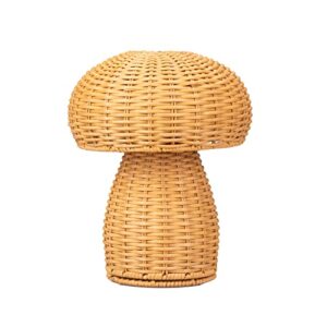 COOSA Rattan Table Lamp, Mushroom Beside Table Lamp, Pure Hand Weaving,Wicker Desktop Nightstand Lamp Accent Lamp for Home Office,Art Decor,Handicraft House Warmging Gift（Bulb Not Included）…