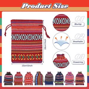 LEIFIDE 48 Pack Mexican Candy Bags for Mexican Party Gift Decorations Reusable Cotton Fiesta Goodie Bags 3.9 x 5.5 Inch Mini Drawstring Gift Bags Jewelry Pouches for Mexican Themed Fiesta Party Favor