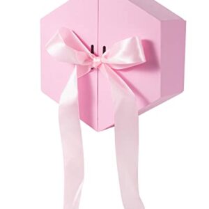 JSUPMKJ Money Box for Cash Gift Pull, Money Roll Gift Box with Flower, 9 inches Large Gift Ribbon Box, Surprise Money Gift Box for Birthday/Christmas/Valentine's Day