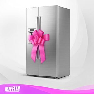 MIFFLIN-USA Big Car Bow (Glossy Pink, 30 inch) Butterfly Shape Gift Bow, Giant Bow for Car, Birthday Bow, Huge Car Bow, Car Bows, Big Pink Bow, Bow for Gifts, Christmas Bow for Cars