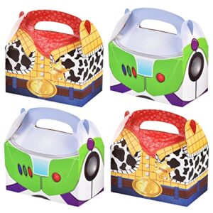 toy inspired story party paper box, favor box for toy game story party birthday decorations, mix 2 designs, 24pack.