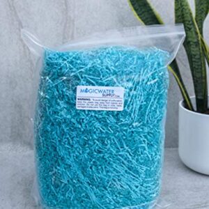 MagicWater Supply Soft & Thin Cut Crinkle Paper Shred Filler (2 LB) for Gift Wrapping & Basket Filling - Turquoise
