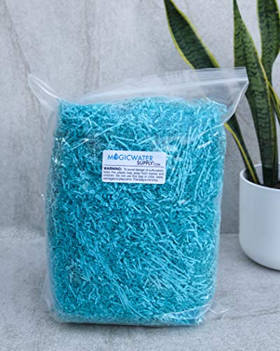 MagicWater Supply Soft & Thin Cut Crinkle Paper Shred Filler (2 LB) for Gift Wrapping & Basket Filling - Turquoise