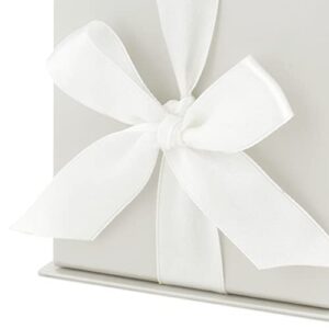 Hallmark 4" Small Gift Box with Bow and Shredded Paper Fill (Off-White) for Weddings, Graduations, Christmas, Bridesmaids Gifts