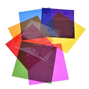 outus 104 pieces cello sheets cellophane wraps for gel light filter plastic sheet(multicolor, 7.5 x 7.5 inch)