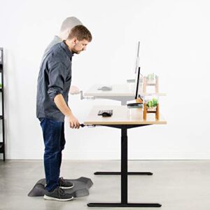 VIVO Black Manual Height Adjustable Stand Up Desk Frame with Hand Crank System, Ergonomic Standing 2 Leg Workstation, DESK-V101M