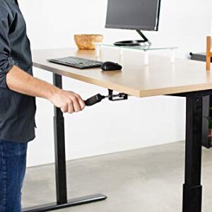 VIVO Black Manual Height Adjustable Stand Up Desk Frame with Hand Crank System, Ergonomic Standing 2 Leg Workstation, DESK-V101M