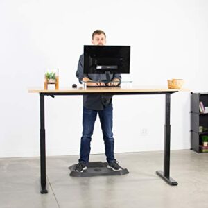 VIVO Black Manual Height Adjustable Stand Up Desk Frame with Hand Crank System, Ergonomic Standing 2 Leg Workstation, DESK-V101M