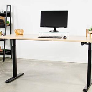 VIVO Black Manual Height Adjustable Stand Up Desk Frame with Hand Crank System, Ergonomic Standing 2 Leg Workstation, DESK-V101M