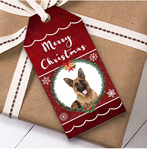 German Shepherd Dog Christmas Gift Tags (Present Favor Labels)