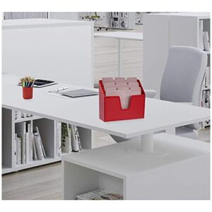 Acrimet Horizontal Triple File Folder Holder Organizer (Solid Red Color)