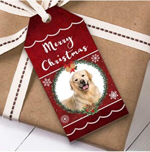 golden retriever dog christmas gift tags (present favor labels)