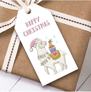 jolly llama christmas gift tags (present favor labels)