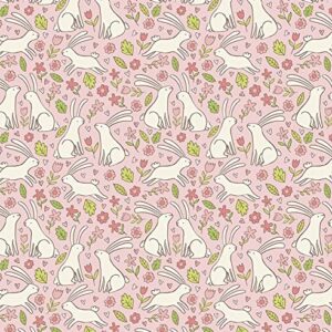 Bunny Birthday Party Gift Wrap Paper - Folded Flat 30 x 20 Inch (3 Sheets)