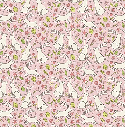 Bunny Birthday Party Gift Wrap Paper - Folded Flat 30 x 20 Inch (3 Sheets)