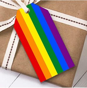 gay pride rainbow colours christmas gift tags (present favor labels)