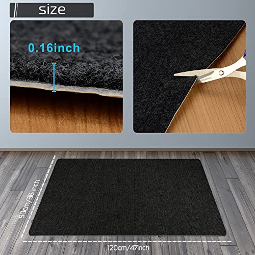 Office Chair Mat for Hardwood Floor, Idrlink 36" × 47" Office Gaming Rolling Floor Mat, Desk Low-Pile Office Rug, Large Anti-Slip Multi-Purpose Hard Floor Mat, Chair Floor Protector for Hardwood Black