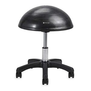 Gaiam Balance Ball Chair Stool, Half-Dome Stability Ball Adjustable Swivel Rolling Chair Drafting Stool for Desks in Office, Classroom, Doctors, Physicians, Massage Therapists, Salons - Black 23