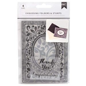 American Crafts Congratulations Flourish Embossing Folders and Stamps, Multi