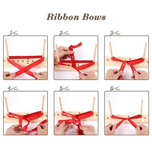 Ackitry Extended Bow Maker for Ribbon for Wreaths, Wooden Ribbon Bow Maker for Christmas Bows, Hair Bows, Corsages, Various Crafts