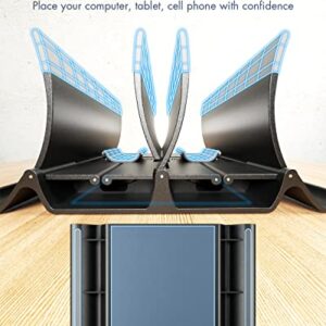 HEYZONE Vertical Laptop Stand,Dual Laptop Holder MacBook Vertical Stand,4 in 1 Gravity Laptop Dock Stand Auto Locking,Fits iPad/Surface/Chromebook/Gaming Laptops(Up to 17")