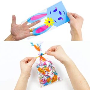 JOYIN 150 Pcs Easter Cellophane Bags, Easter Candy Treat Goodie Bags with Twisted Ties, Easter Kids Party Favor Party Supplies