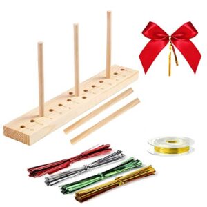 ahn’qiraj bow maker bow maker for ribbon, wooden wreath bow maker tools for creating gift bows, wreath ribbons, bows trims decorations day bows and wedding party decoration (with instructions)