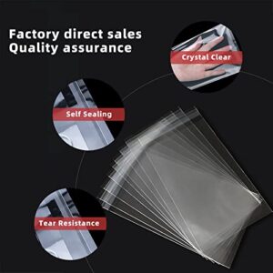 Jadairy 100 Pcs 11x15 inch Clear Resealable Cellophane Plastic Bags Self Sealing Cellophane Bags Shirt Bags for Packaging Shirts Clothing Decorative Wrappers(11x15 Inch)