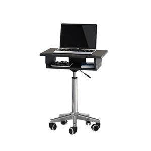 Techni Mobili RTA-B006-GPH06 Folding Cart with Storage, Laptop Stand with Height Adjustable, Non Marking Caster Wheels, Graphite