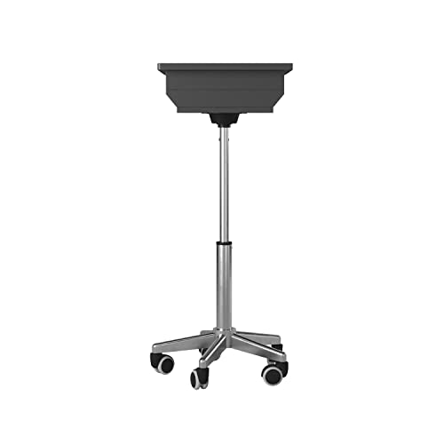 Techni Mobili RTA-B006-GPH06 Folding Cart with Storage, Laptop Stand with Height Adjustable, Non Marking Caster Wheels, Graphite