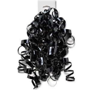 Curly Black Bows Twelve (12) - Dazzling Glossy Gift Bows Elegant Bouncy Easy