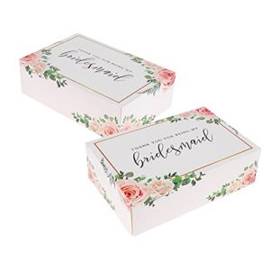 bridesmaid thank you box set {6 pack} 1 maid of honor thank you box and 5 bridesmaid thank you boxes i thank you for being my bridesmaid | bridesmaid box for bridesmaid gifts | floral style