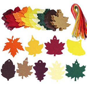 180pcs maple leaf tags,uspacific 9 colors multi-function maple leaves tags paper with hemp rope for thanksgiving wedding diy gift tags