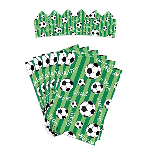 CENTRAL 23 Football Wrapping Paper - Boys Birthday Wrapping Paper - 6 Sheets Green Gift Wrap - Soccer - Sports - World Cup - Comes With Fun Stickers